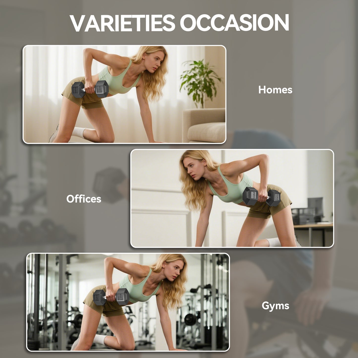 HOMCOM 25KG Rubber Hex Dumbbell Portable Hand Weights Dumbbell Home Gym