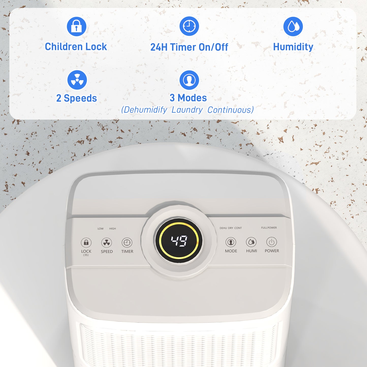 HOMCOM 12L/Day Dehumidifier with 1.6L Water Tank