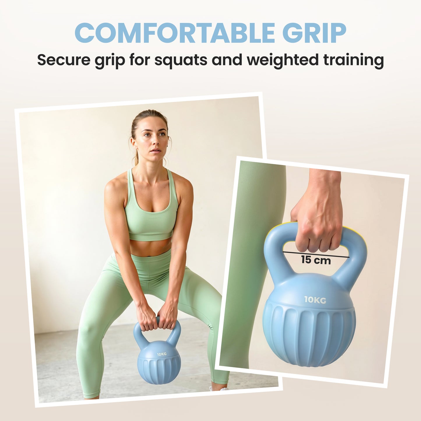 SPORTNOW Kettlebell for Strength Training Kettle Bell with Non-Slip Handle 10 kg Blue
