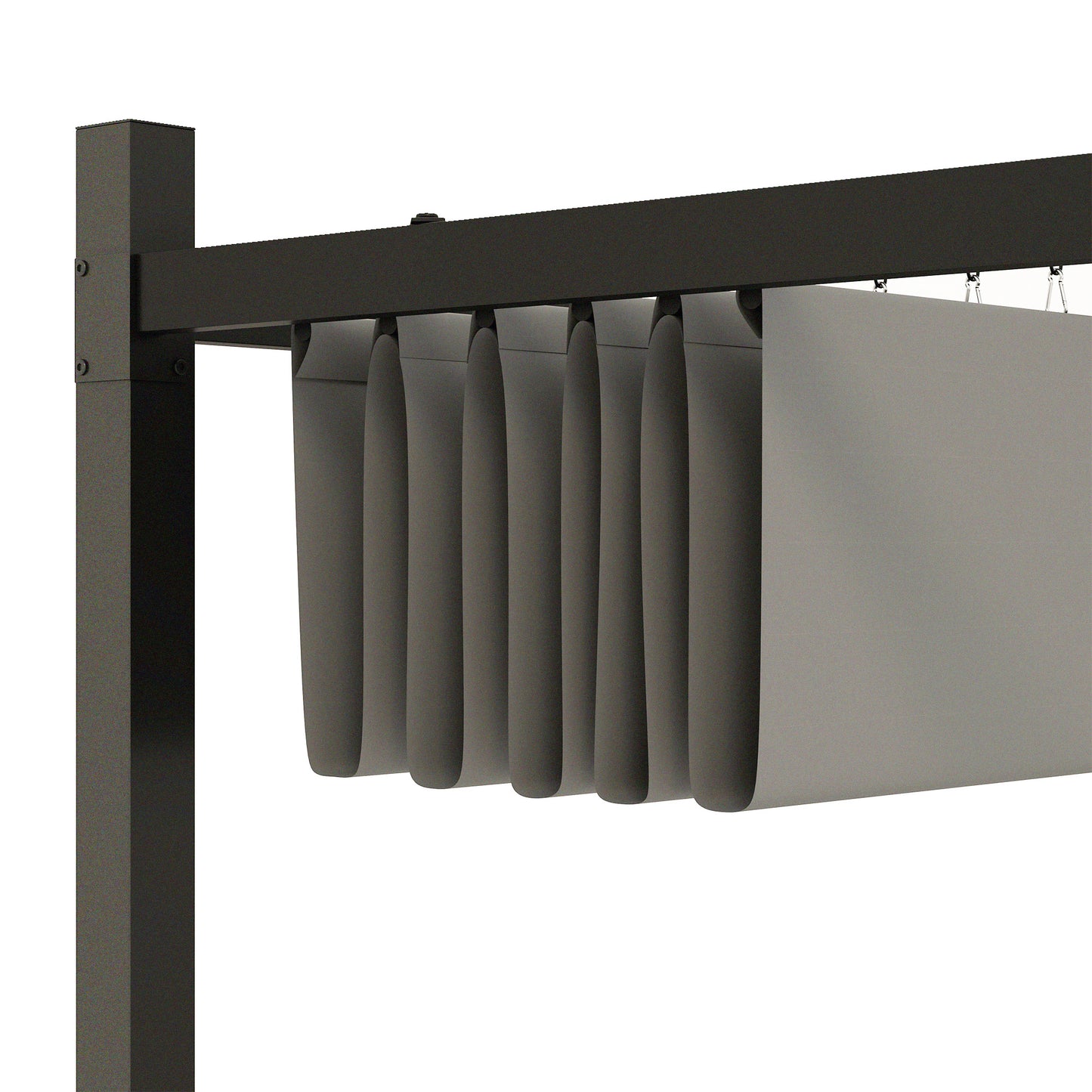Outsunny 3 x 3(m) Garden Pergola with Retractable Roof, Grey
