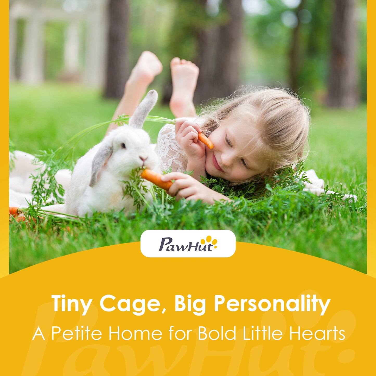 PawHut Rabbit Hutch, Wooden Guinea Pig Hutch with Run Doors, Outdoor Triangle Bunny House for Rabbits,Duck and Chicken