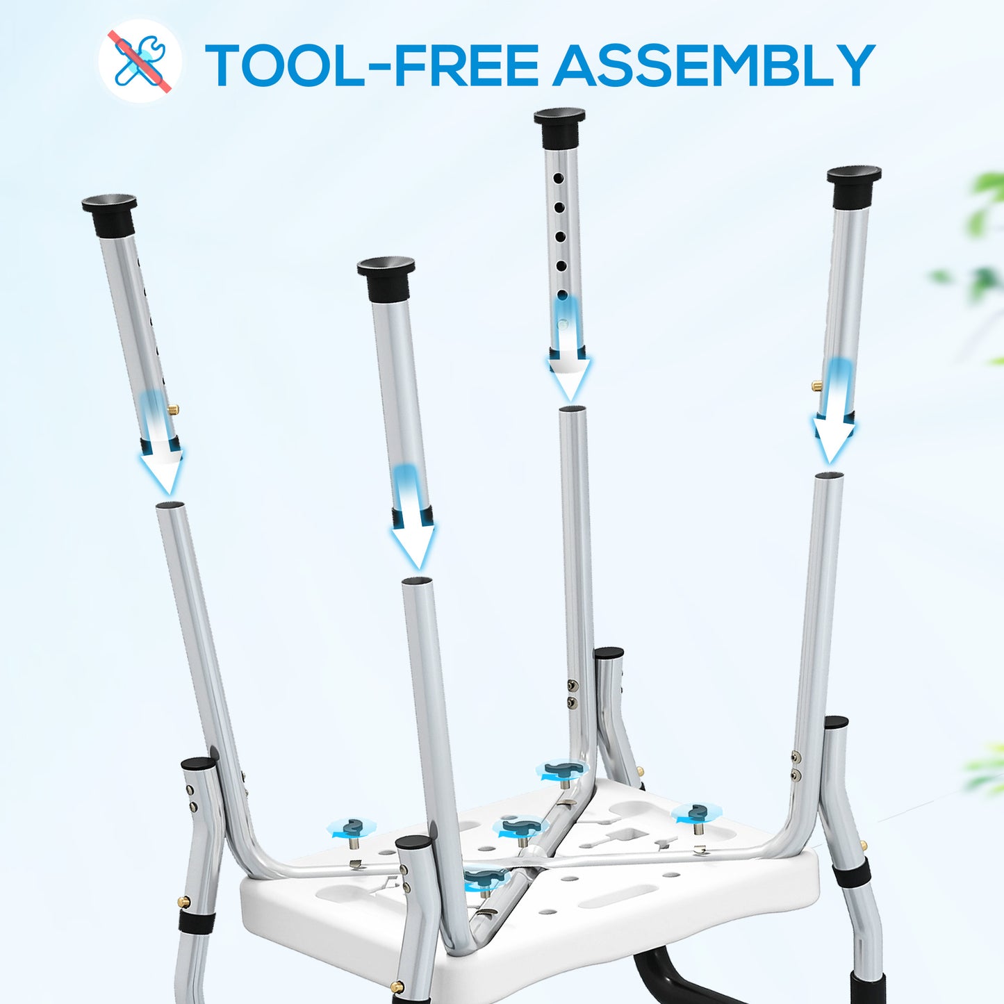 HOMCOM 57-69cm Aluminium Frame Bath Seat