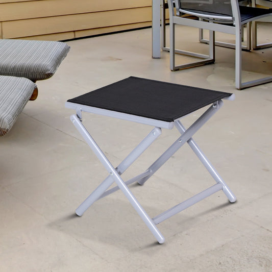 Outsunny Portable Aluminum Textoline Chair-Black