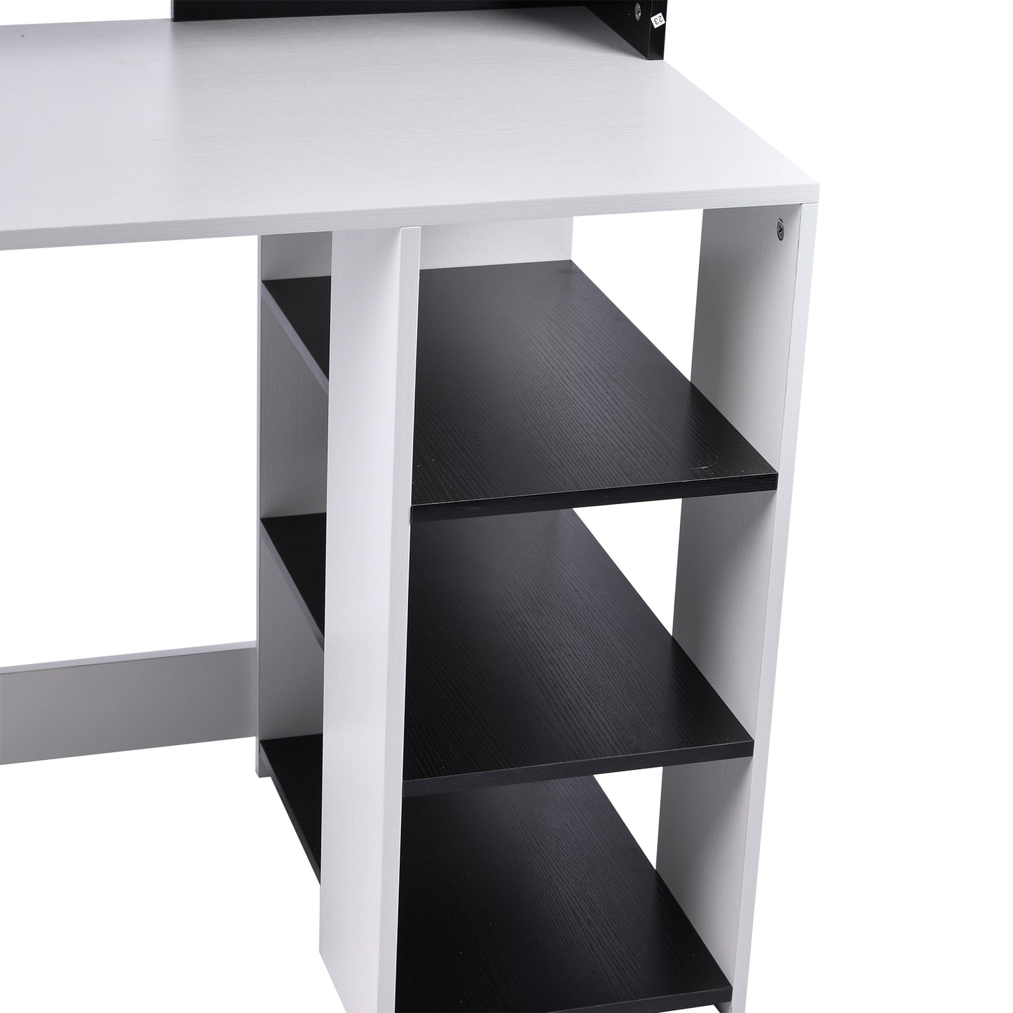 HOMCOM Wooden Computer Desk Writing Desk Office Table 140L x 55D x 92H cm-Black/White