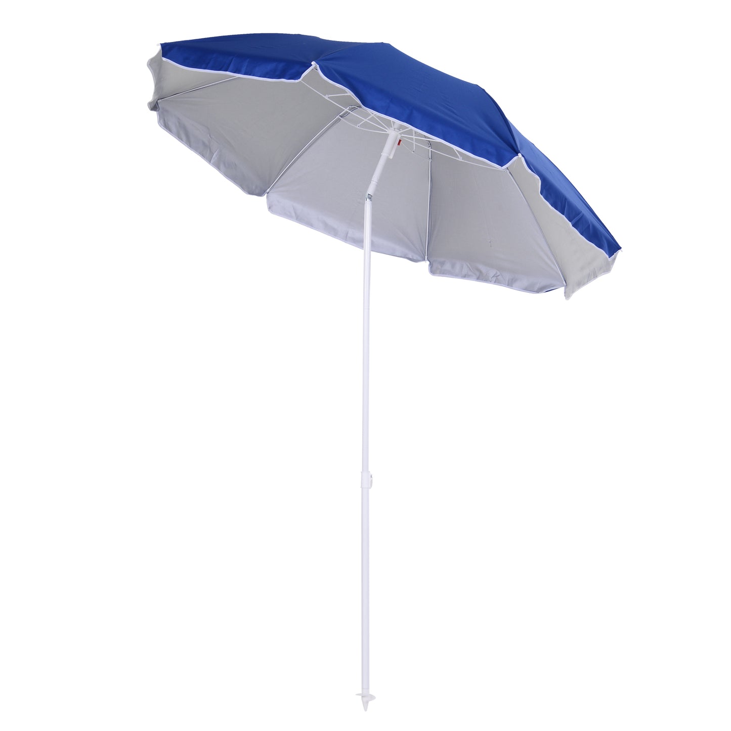 Outsunny 1.7m x 2m Tilted Steel Frame Beach Parasol Blue