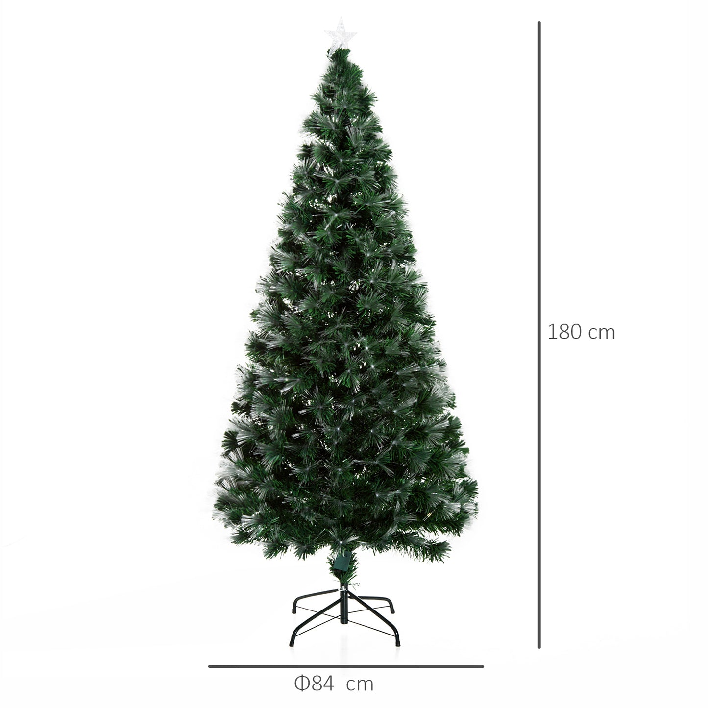 HOMCOM 1.8m Pre-Lit Artificial Christmas Tree