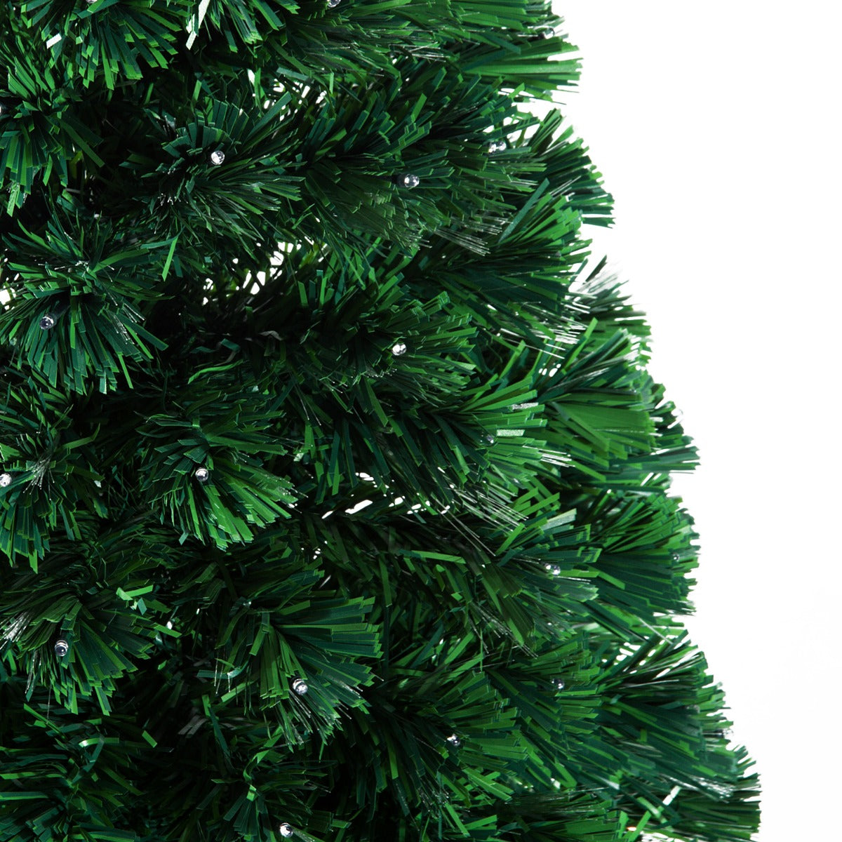 HOMCOM 4ft 120cm Green Fibre Optic Artificial Christmas Tree-Multi colour LED Lights
