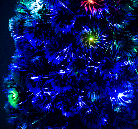 HOMCOM 4ft 120cm Green/White Artificial Christmas Tree W/ Prelit LED Lights-Multicolor