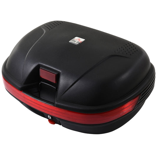 HOMCOM 48L Streamline Plastic Motorcycle Trunk Red/Black