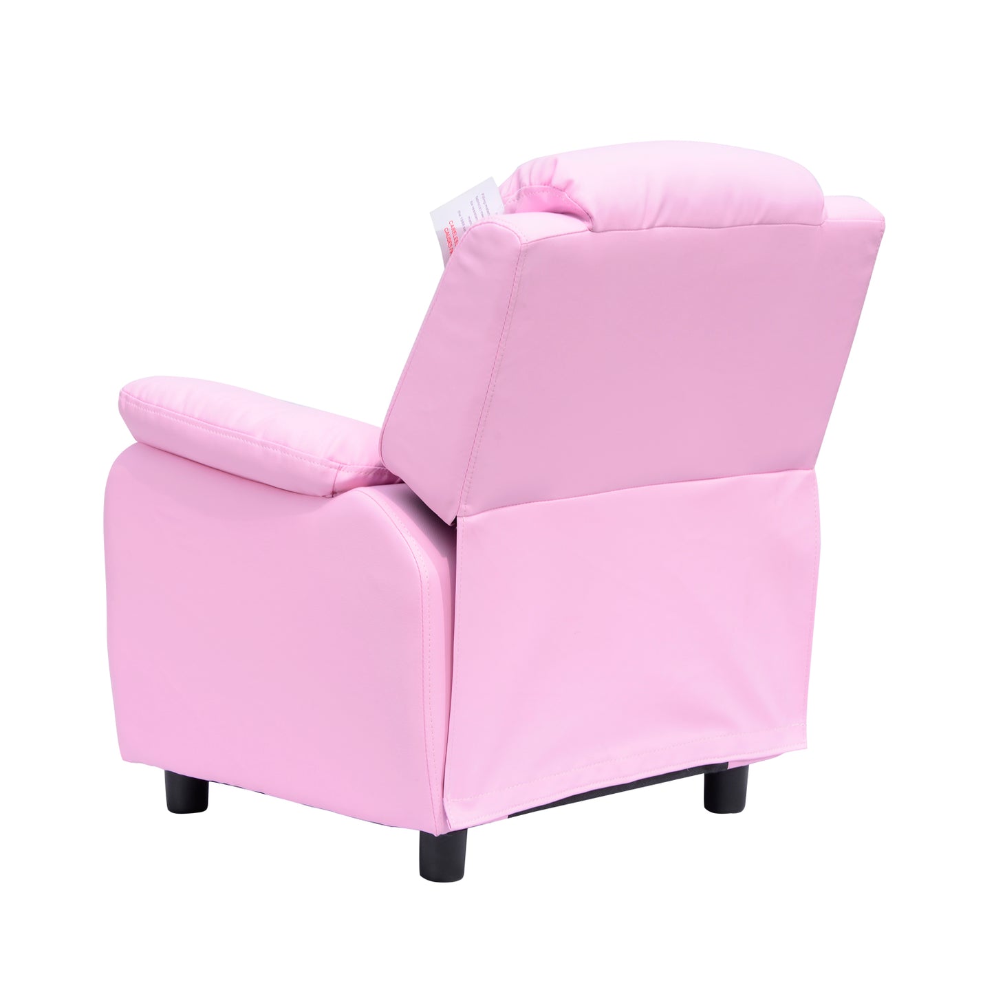 HOMCOM Childrens Recliner Armchair W/ Storage Space on Arms-Pink