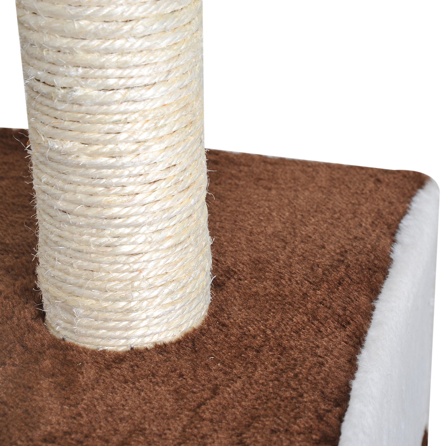 PawHut Cat Tree, Plush, 45Lx33Wx70H cm-Brown