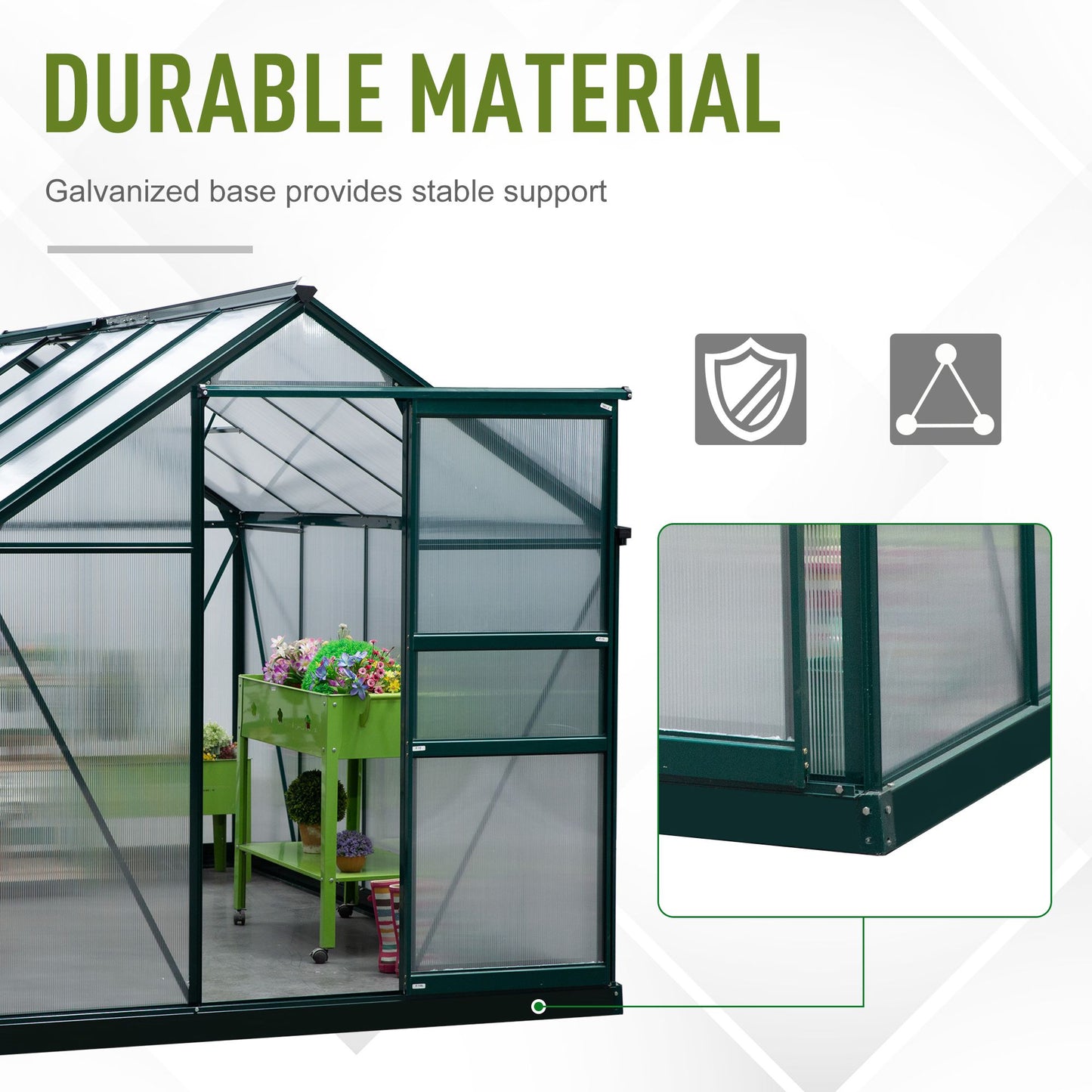 Outsunny 10ft x 6ft Aluminium frame Walk-in Greenhouse