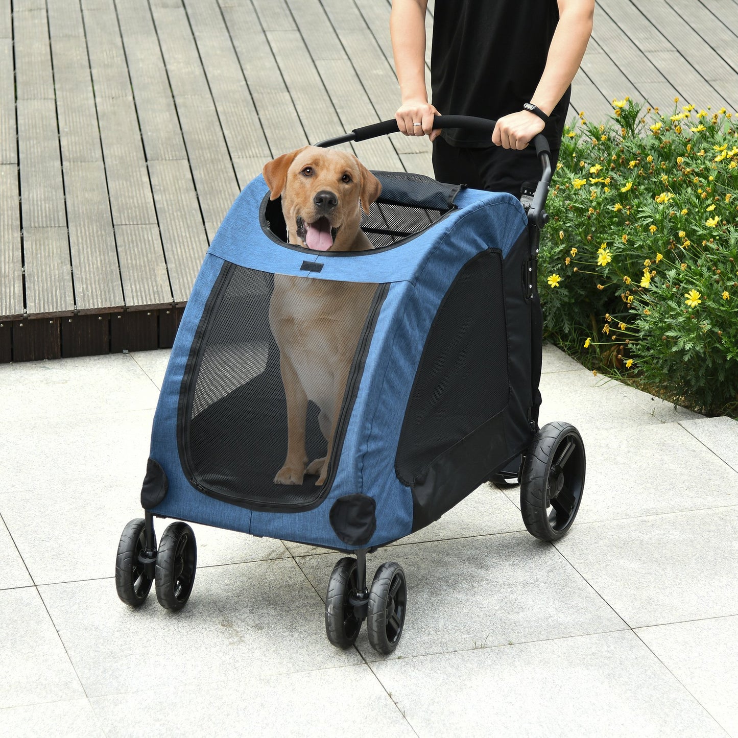 PawHut Small Dogs Oxford Cloth Dog Stroller Pet Trolley Blue