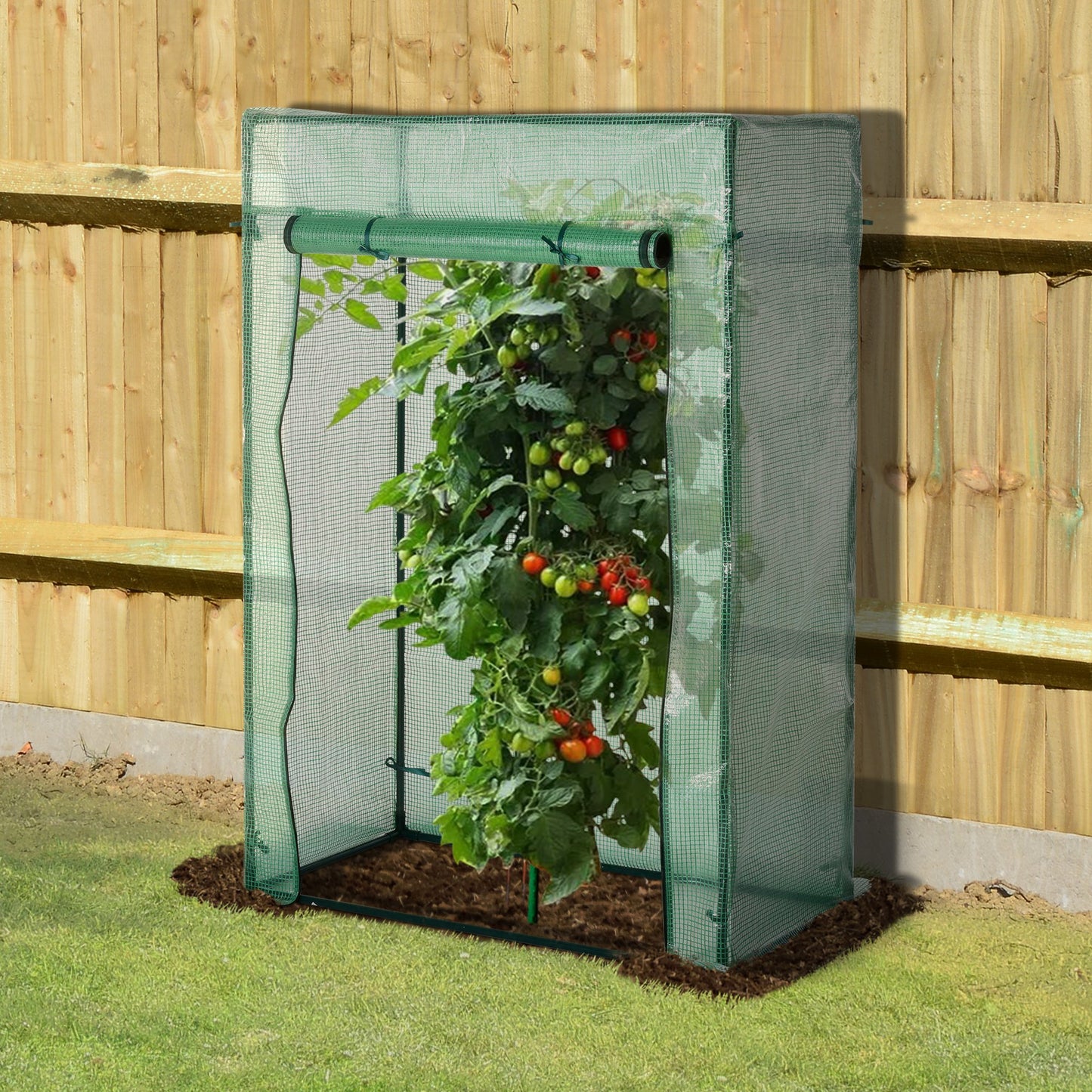 Outsunny 100 x 50 x 150cm Greenhouse PE Cover with Zipper Roll-up Door Outdoor Green