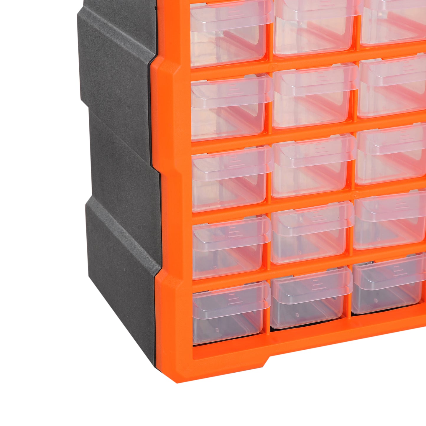 DURHAND 60 Drawer Storage Cabinets, 38Lx16Dx47.5H cm, Plastic-Orange