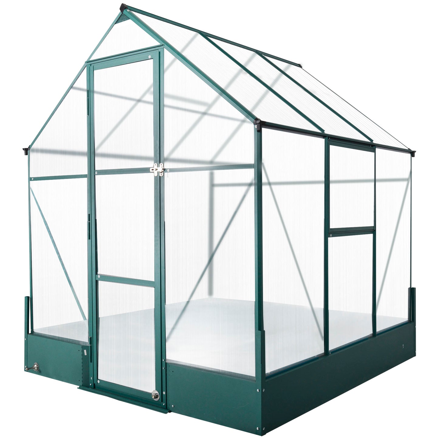 Outsunny Walk-in Greenhouse Outdoor Temperature Controlled Window Foundation 6.2x6.2ft