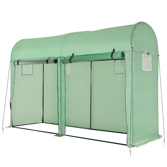 Outsunny Greenhouse with Double Doors and 4 Windows Outdoor Green 3 x 1 x 2m