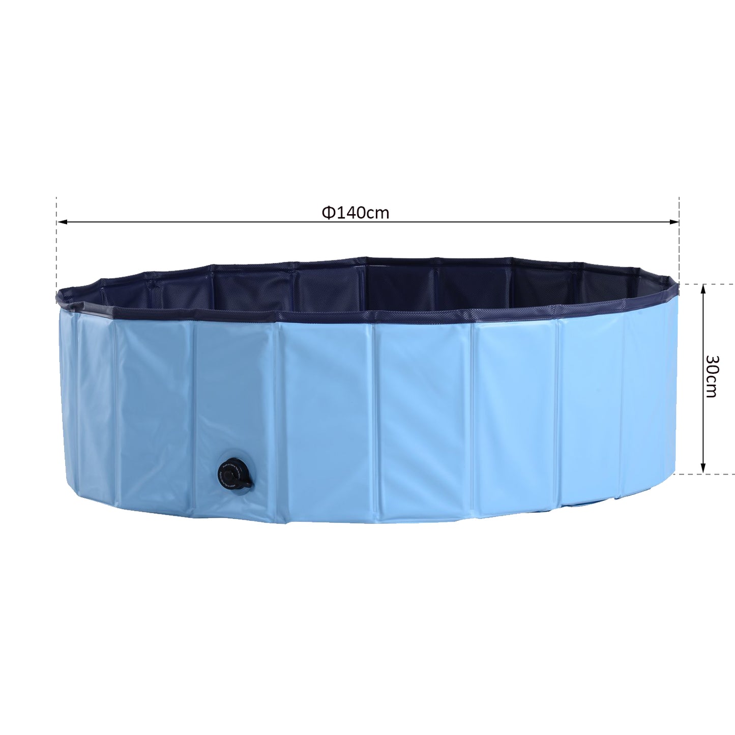 Pawhut Φ140 x 30H cm Pet Swimming Pool-Blue