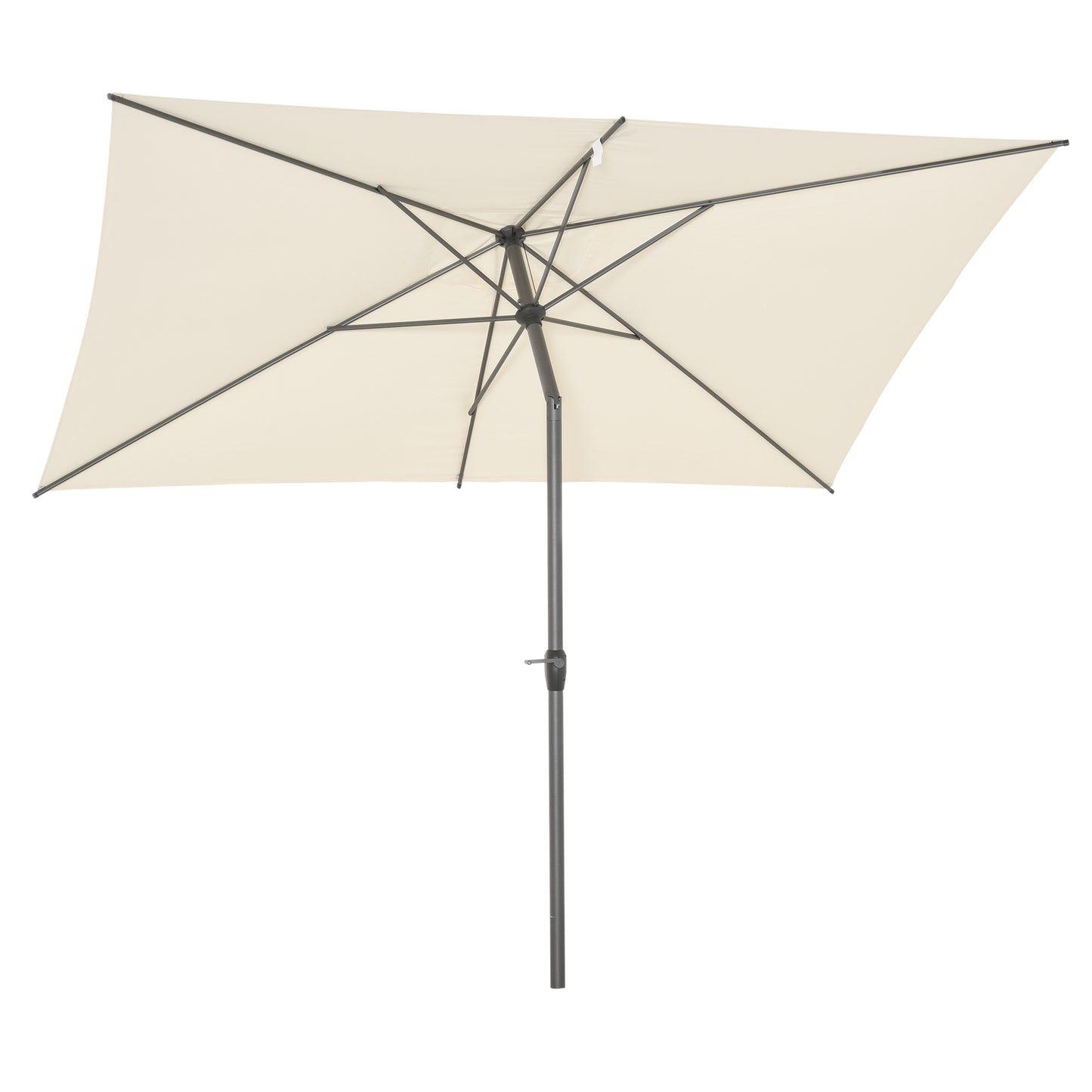 Outsunny Garden Sun Umbrella Patio Parasol w/ Tilt Crank Adjustable Angle 3 x 2m Beige