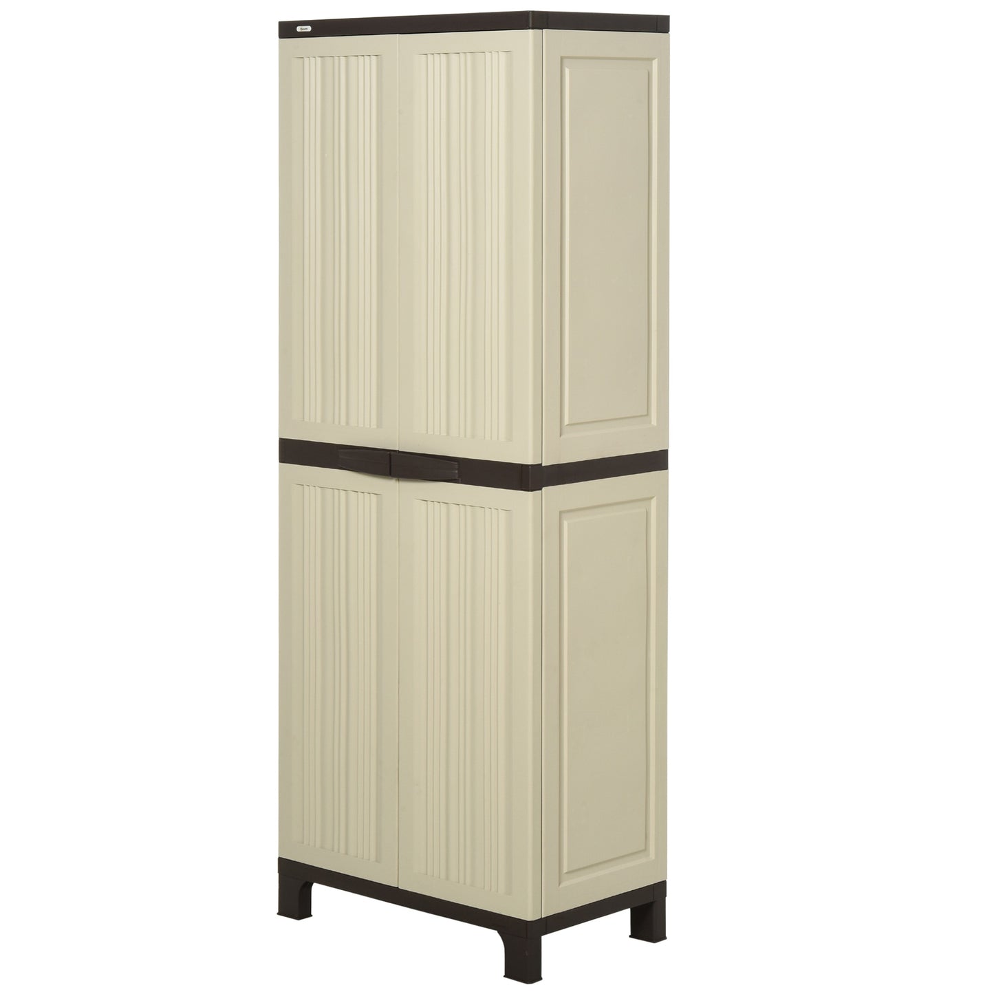 Outsunny Garden Cabinet Shed, Double-Door, 65Lx37Wx172H cm-Beige