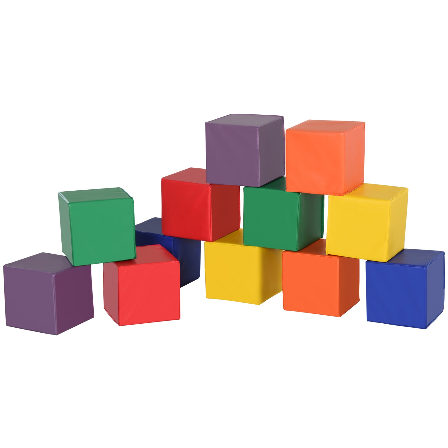 HOMCOM Kids 12-Piece PU Soft Stacking Blocks Multi-Colour