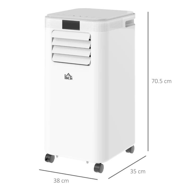 HOMCOM 8000 BTU 4-In-1 Compact Portable Mobile Air Conditioner Unit Cooling Dehumidifying Ventilating w/ Fan Remote LED Display 24 Hr Timer Auto Shut Down Home Office Summer