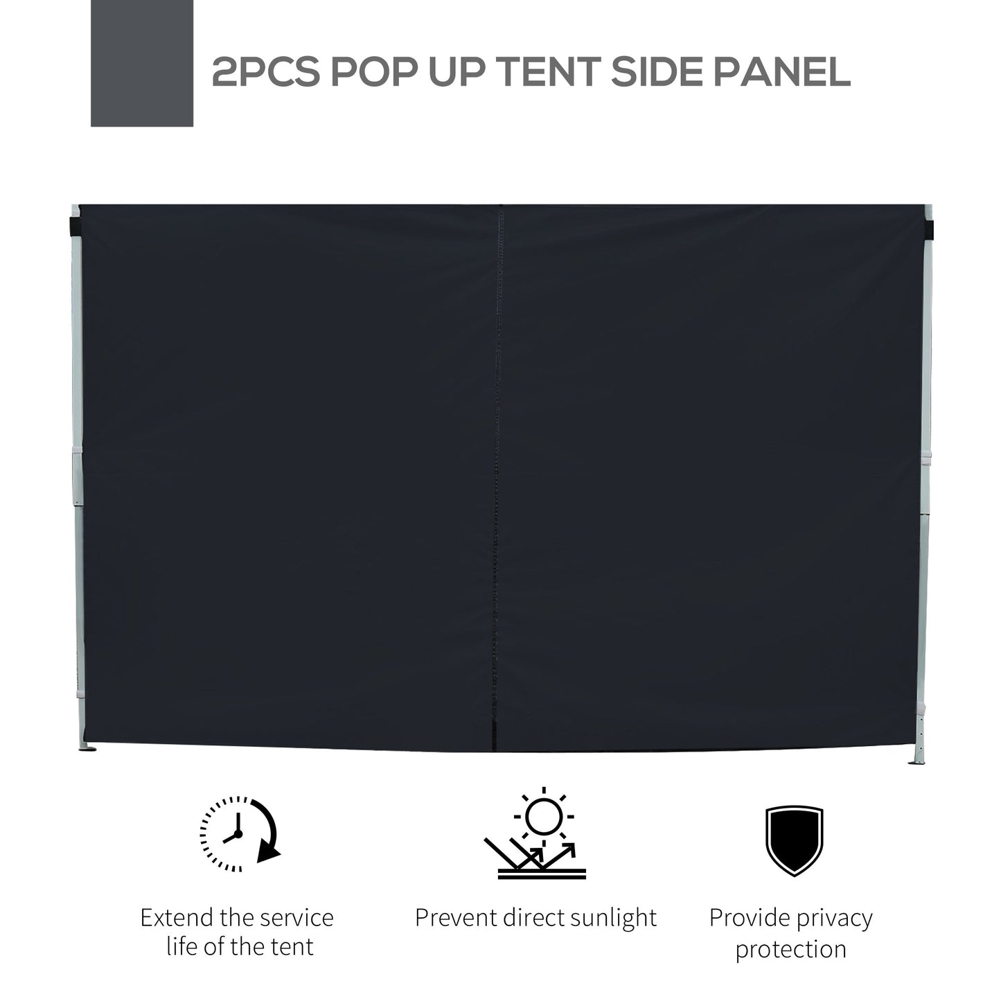 Outsunny 3m Gazebo Exchangeable Side Panels Wall W/ Window-Black