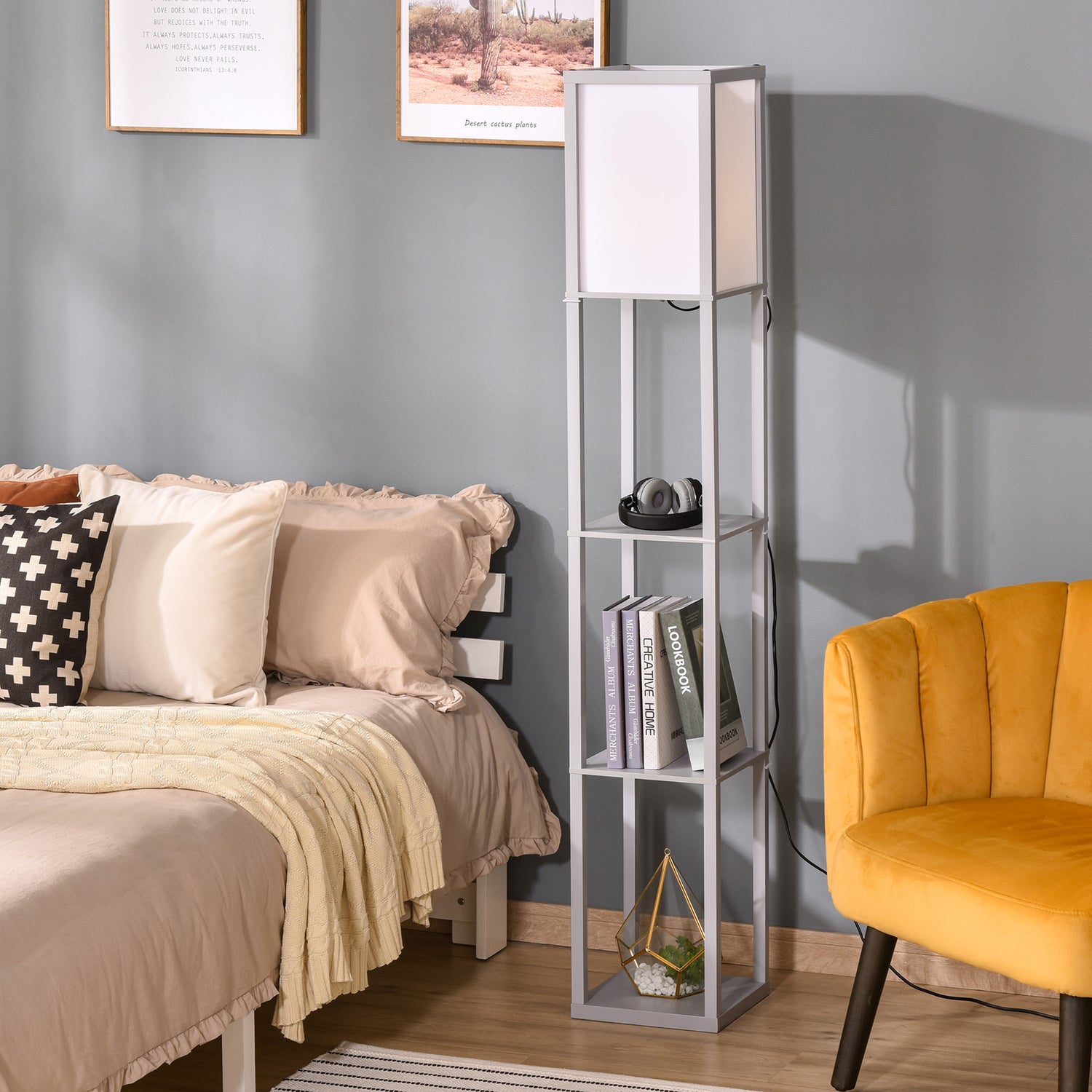 Floor lamp clearance with storage shelves