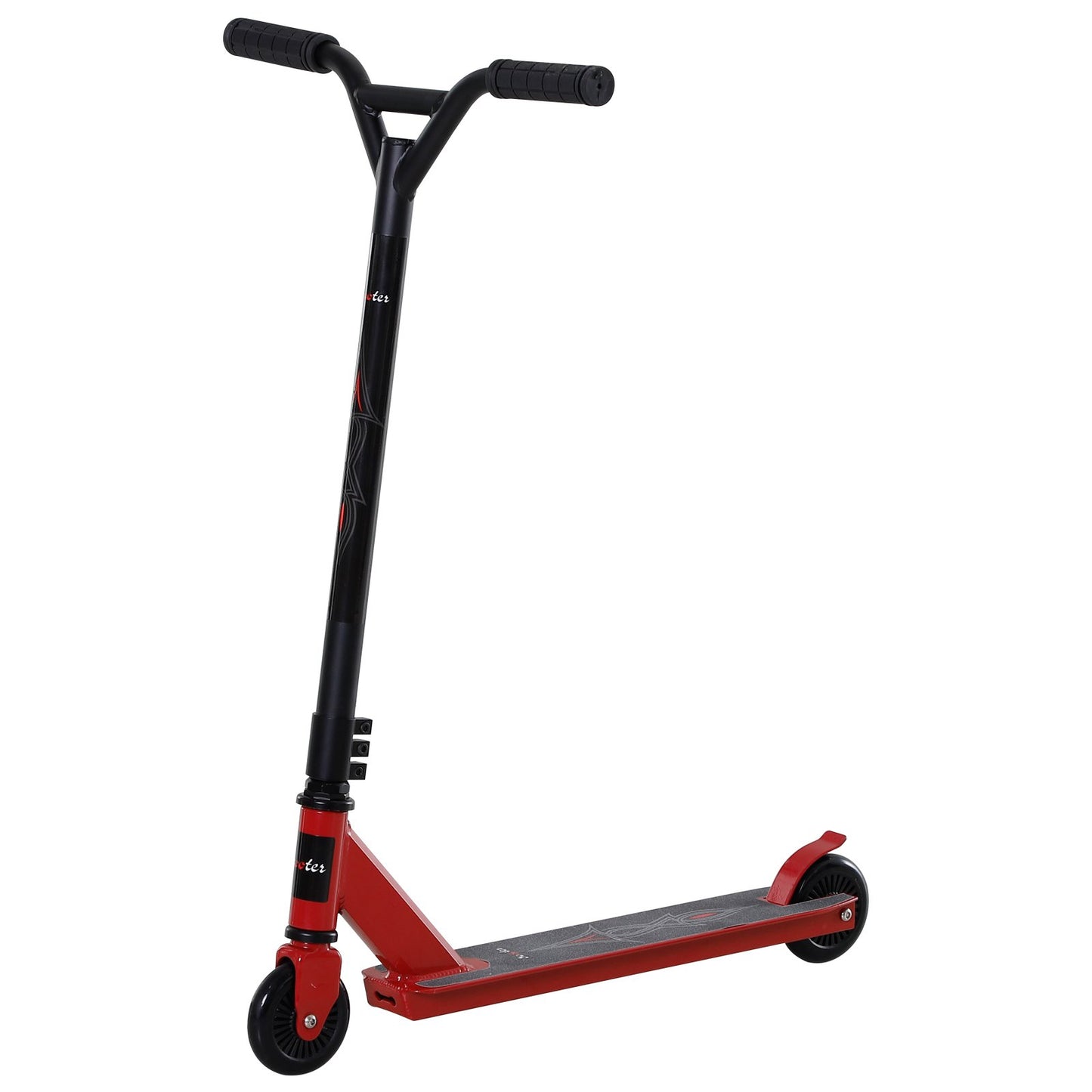 HOMCOM Teens Lightweight Steel Stunt Scooter Red