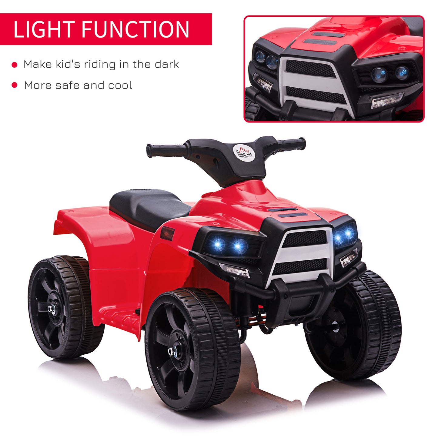 HOMCOM 6 V Kids Ride on Cars Electric ATV for 18-36 months Black+Red