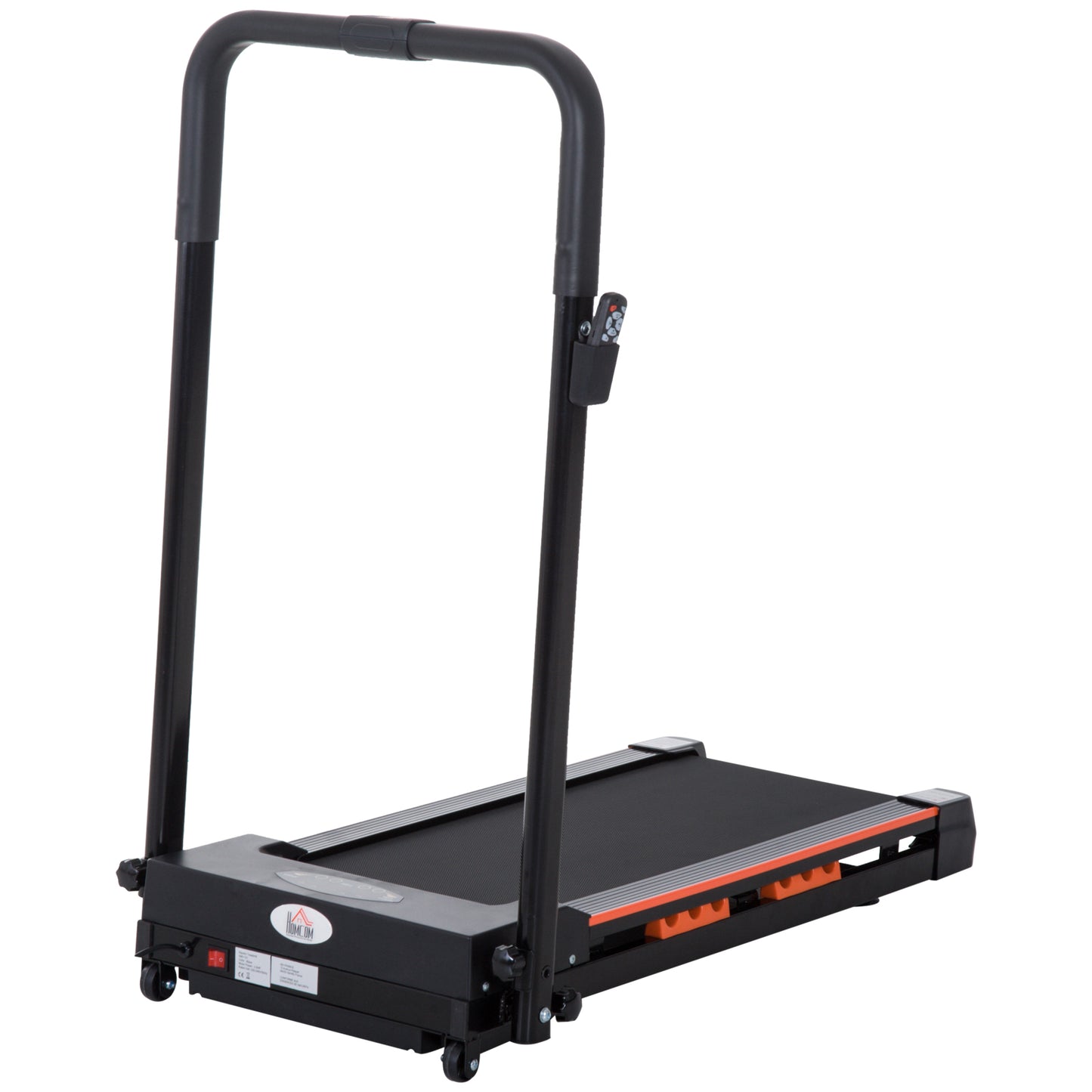 HOMCOM Steel Folding Motorized Home Treadmill w/ LCD Monitor Black