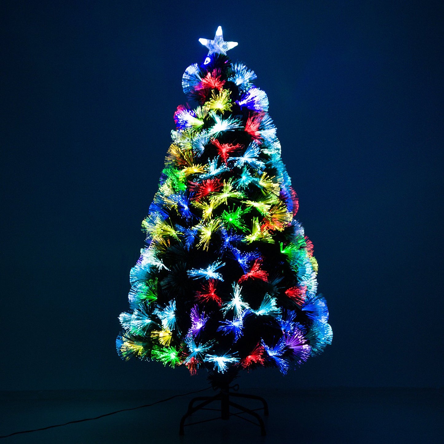 HOMCOM 1.5m Pre-Lit Artificial Christmas Tree Green