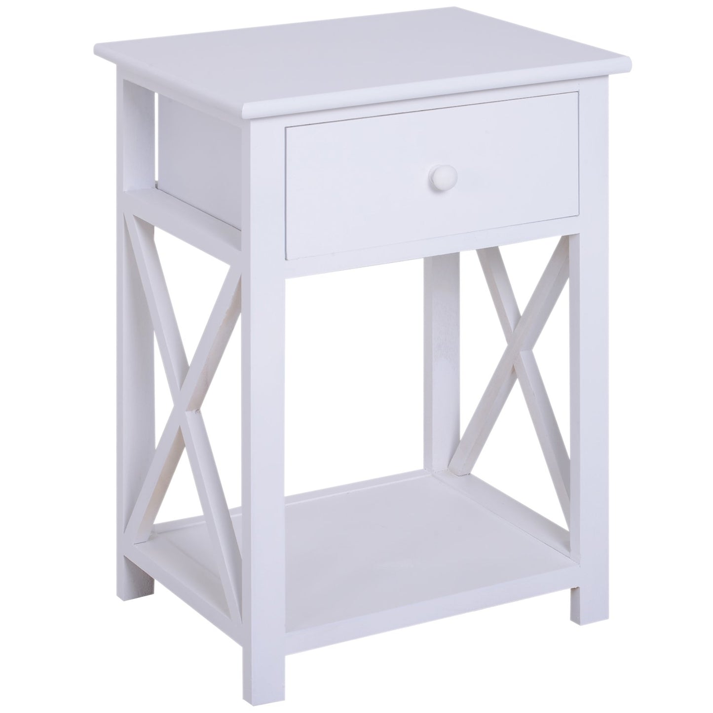 HOMCOM 40Lx30Wx55H cm End Table-White