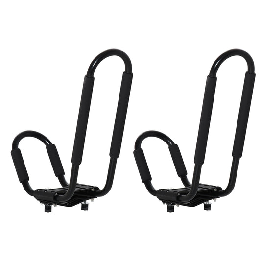 HOMCOM 2 Pieces Kayak Roof Rack Universal Mount Cross Bar Carrier Roof Bars for Boat with Strap