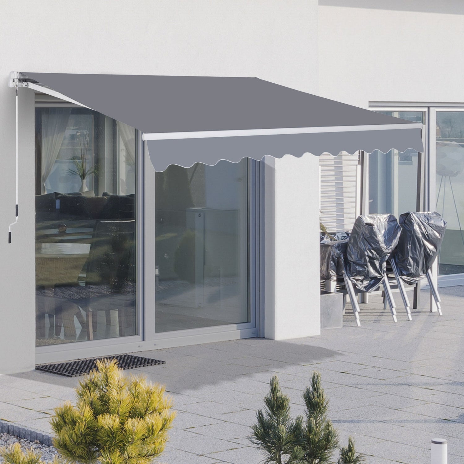 outsunny markise 5x3 Outsunny 3 x 2.5m Manual Awning Canopy Sun Shade Shelter Retractable f – mhstar.co.uk