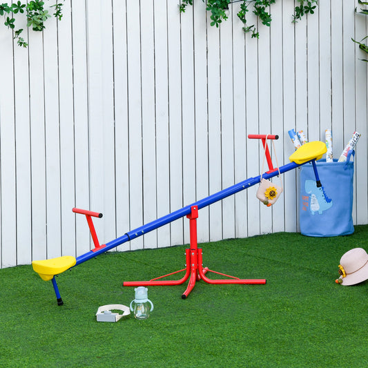 Outsunny Kids 360 Degree Rotating Metal Seesaw Swivel Teeter Totter Outdoor Toys