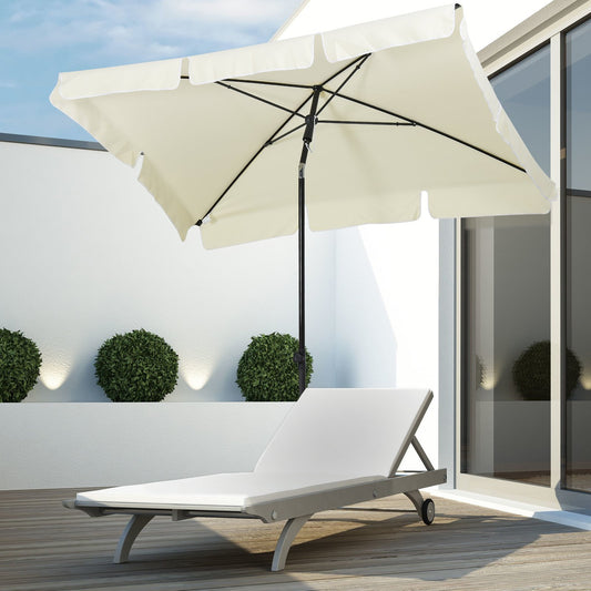 Outsunny Aluminum Umbrella Parasol-Cream
