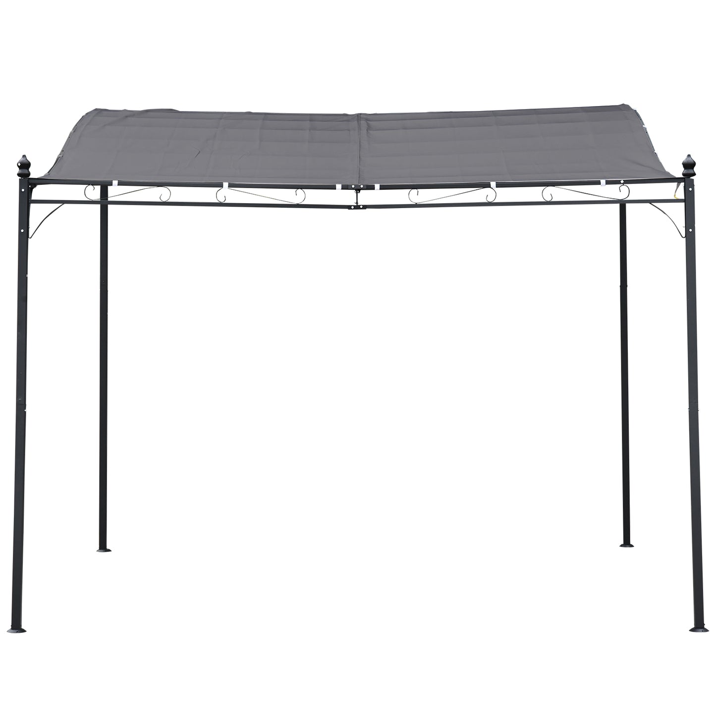 Outsunny 3x3m Freestanding Metal Wall Awning Canopy Grey