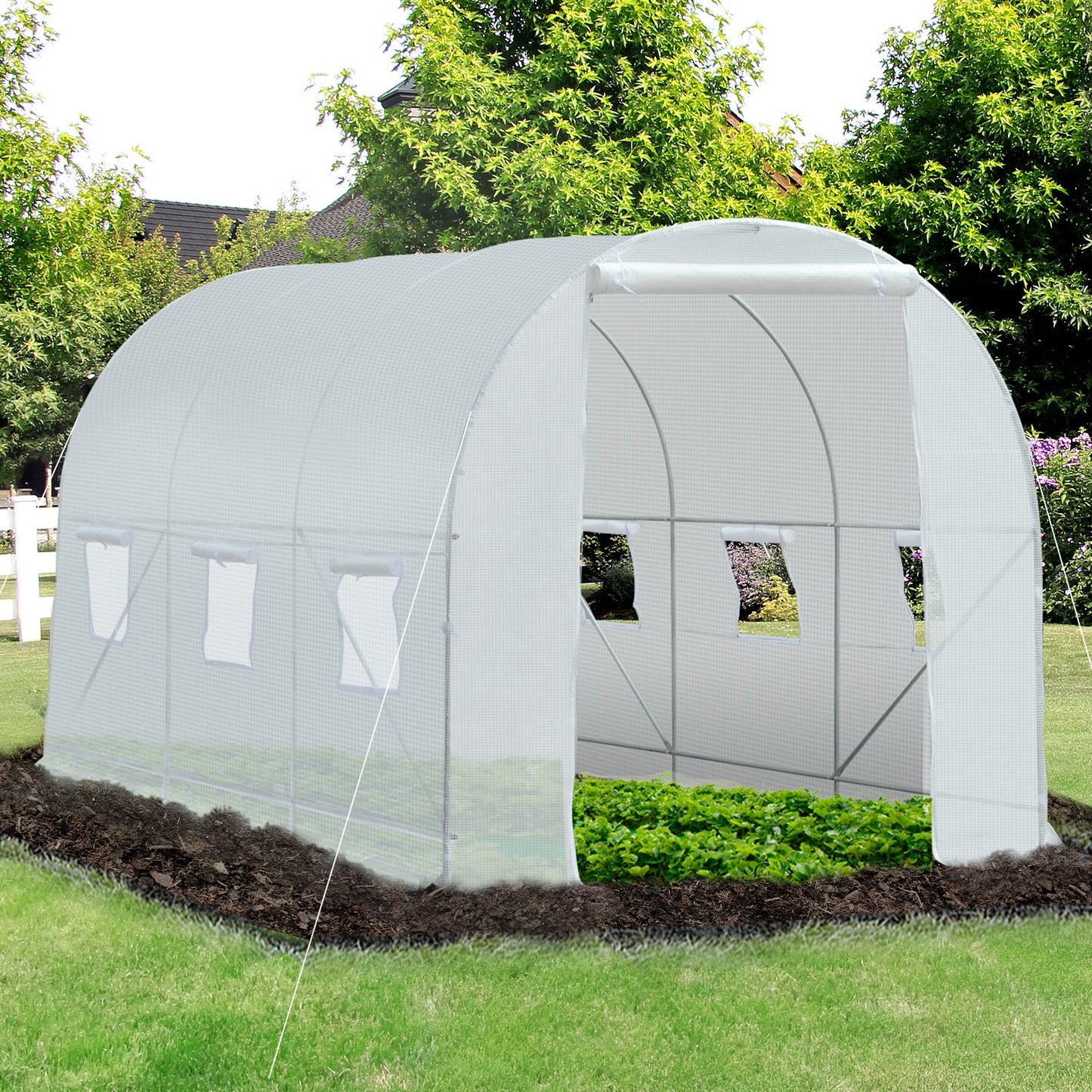 Outsunny 3.5 L x 2 W x 2H m Walk-in Greenhouse-White