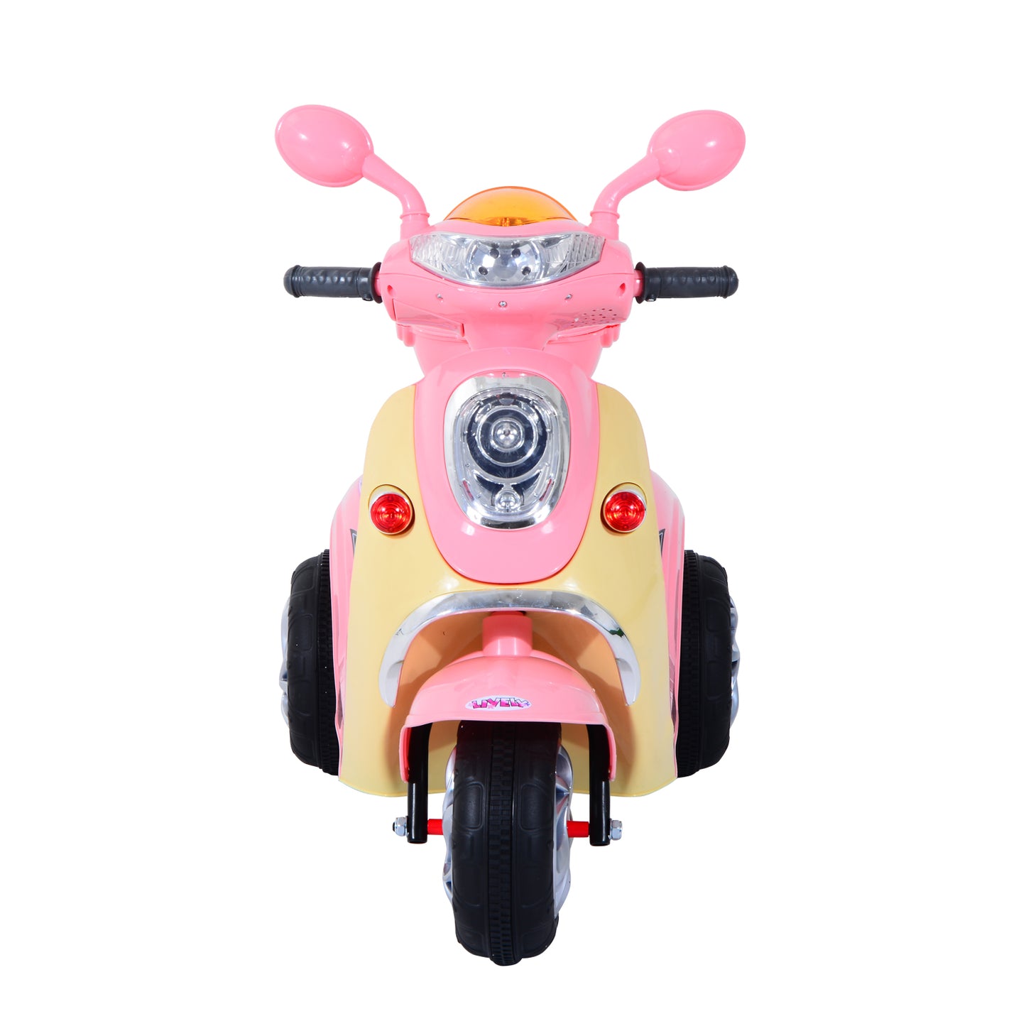 HOMCOM Plastic Music Playing Electric Ride-On Motorbike w/ Lights Pink