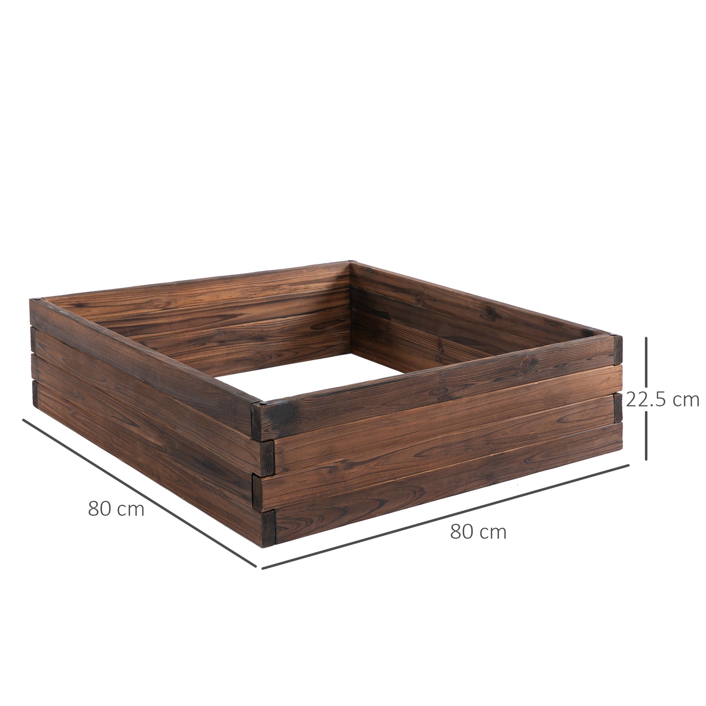 Outsunny Wooden Raised Garden Bed Planter Grow Containers Flower Vegetable Pot 80 x 80cm