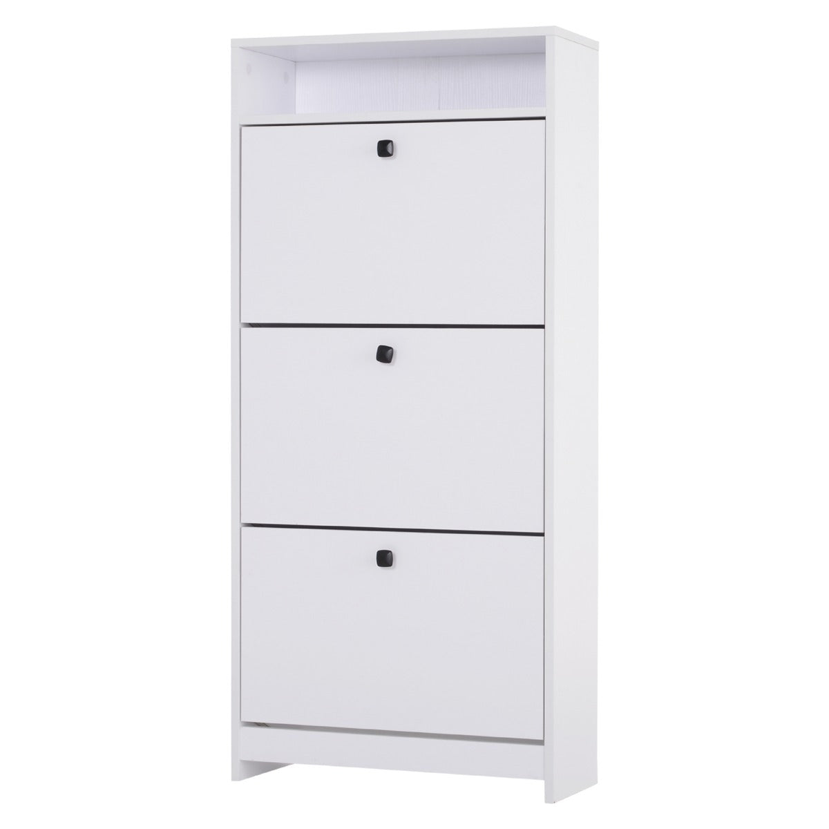 HOMCOM Shoe Storage Cabinet With 3 Drawers, Chipboard-White