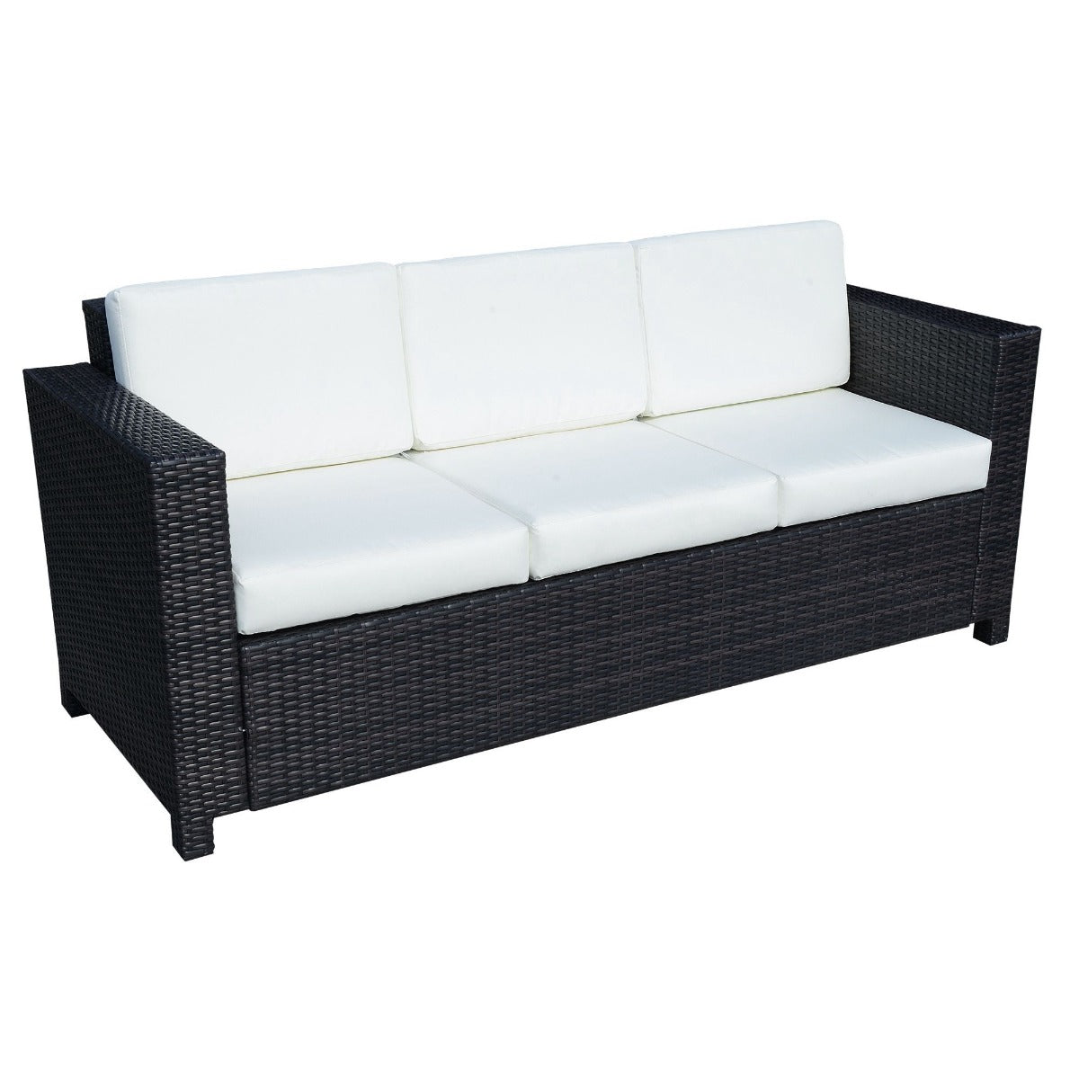 Outsunny Rattan 3-Seater Sofa-Brown