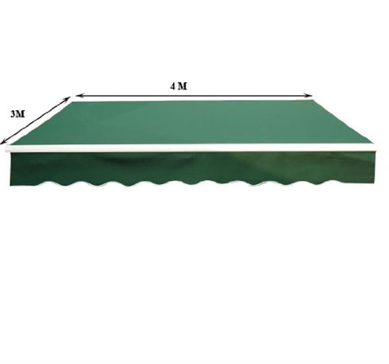 Outsunny Manual Retractable Awning, size (4m x3m)-Green