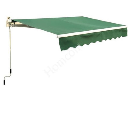 Outsunny Manual Retractable Awning, size (4m x3m)-Green