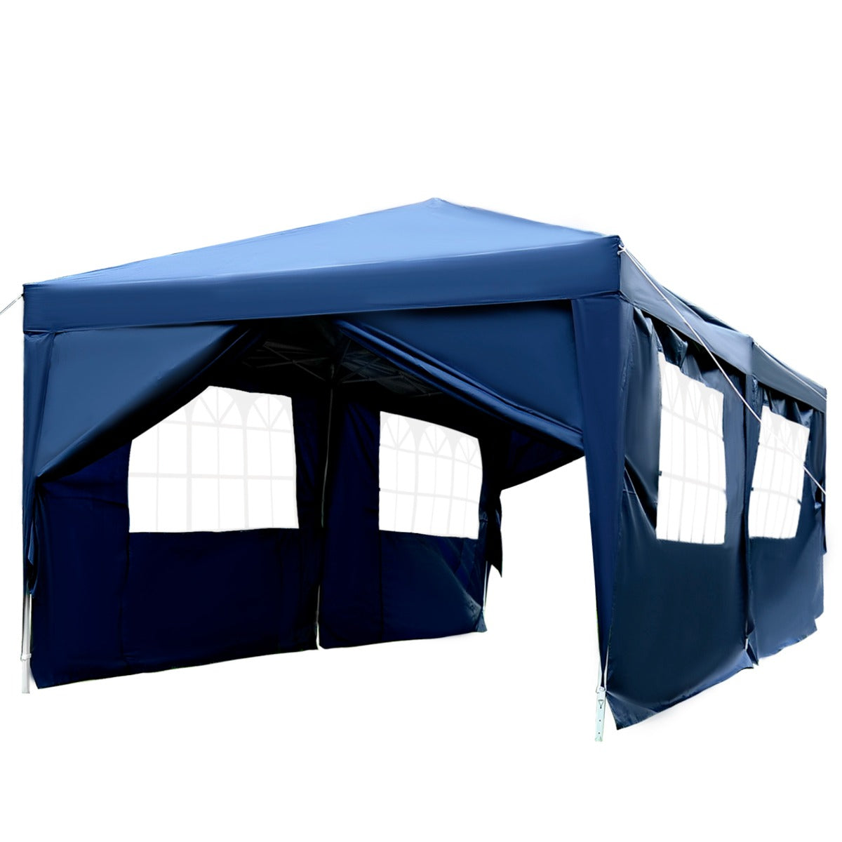 Outsunny 3 x 6m Garden Heavy Duty Water Resistant Pop Up Gazebo Marquee Party Tent Wedding Canopy Awning-Blue