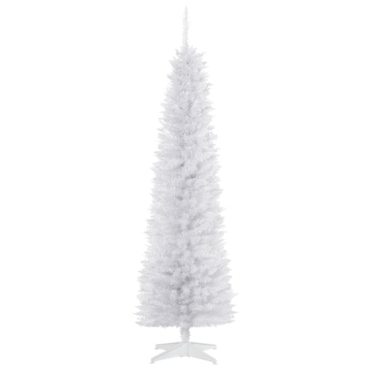 HOMCOM 6FT Artificial PVC Slimline Christmas Tree White