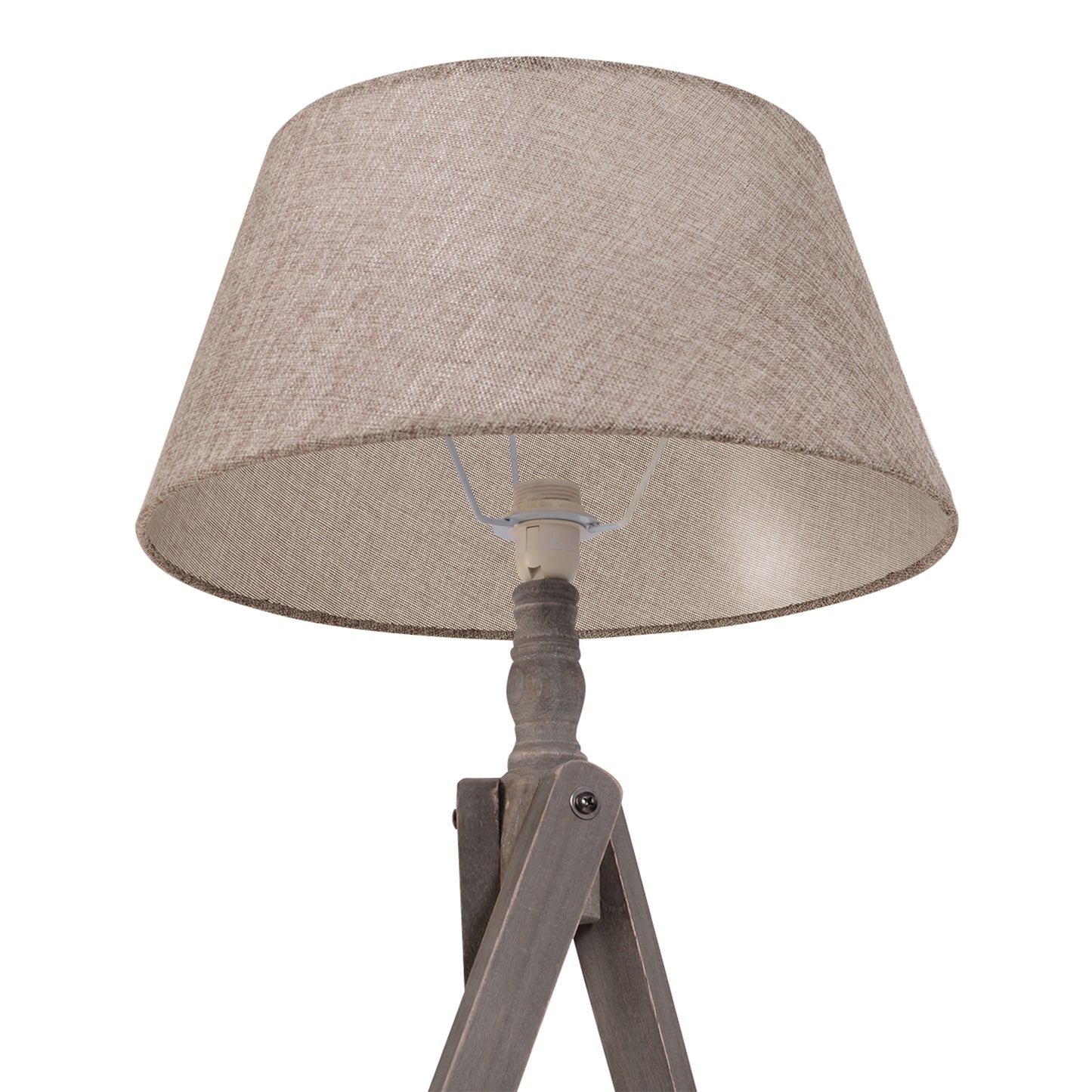 HOMCOM Free Standing Floor Lamp, 54Lx54Wx146H cm-Beige/Grey