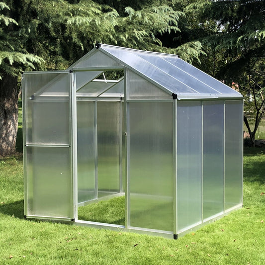 Outsunny 182x190x195cm Clear Polycarbonate Sheet Walk-In Greenhouse