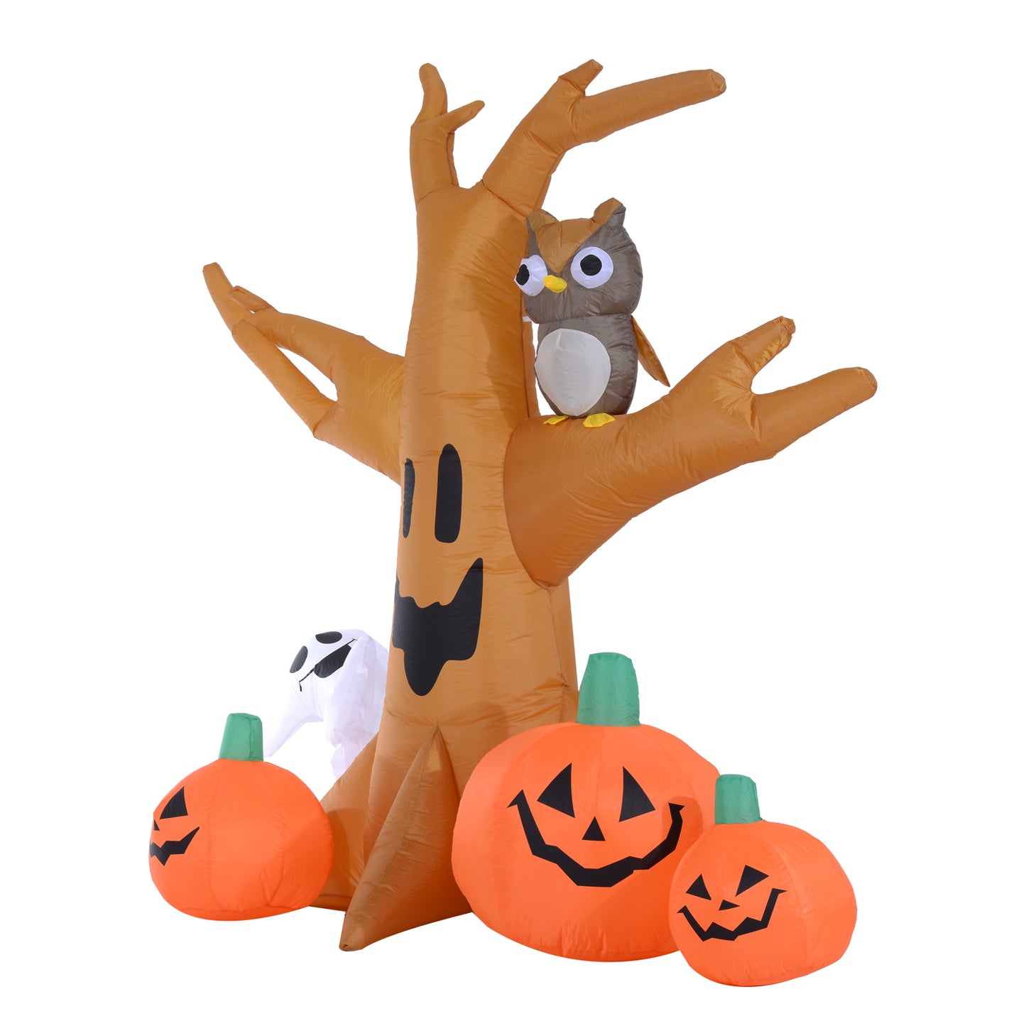 HOMCOM Halloween Inflatable Tree W/Pumpkins LED Lights